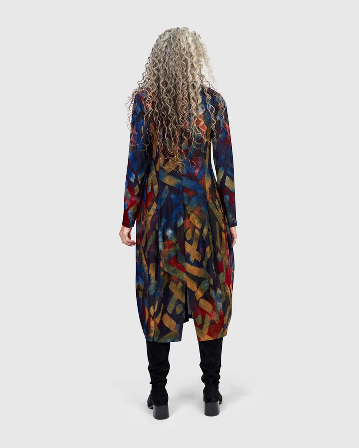 Sunburst Cocoon Dress, Abstract