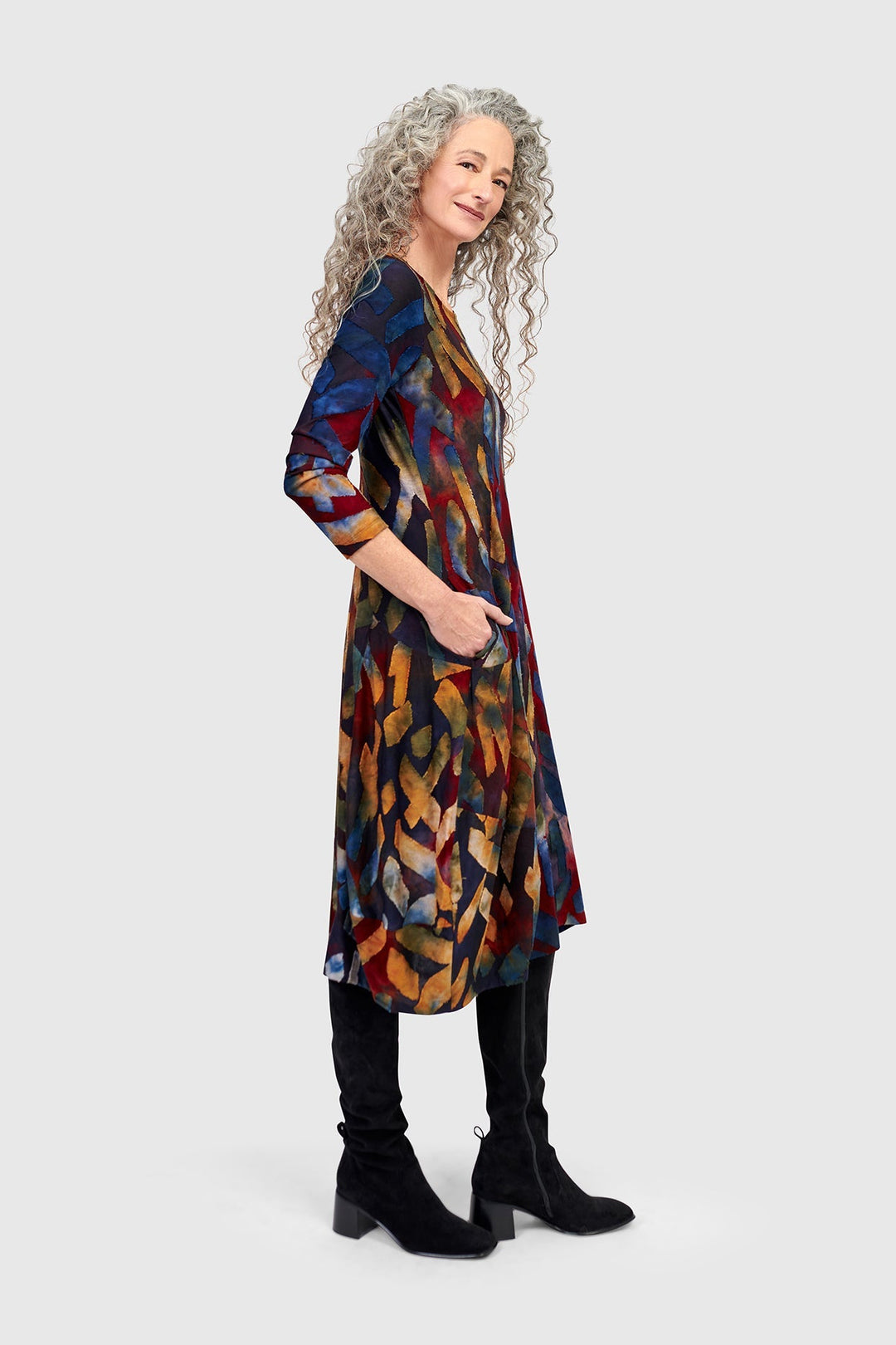 Dayglow Crew Cocoon Dress, Abstract