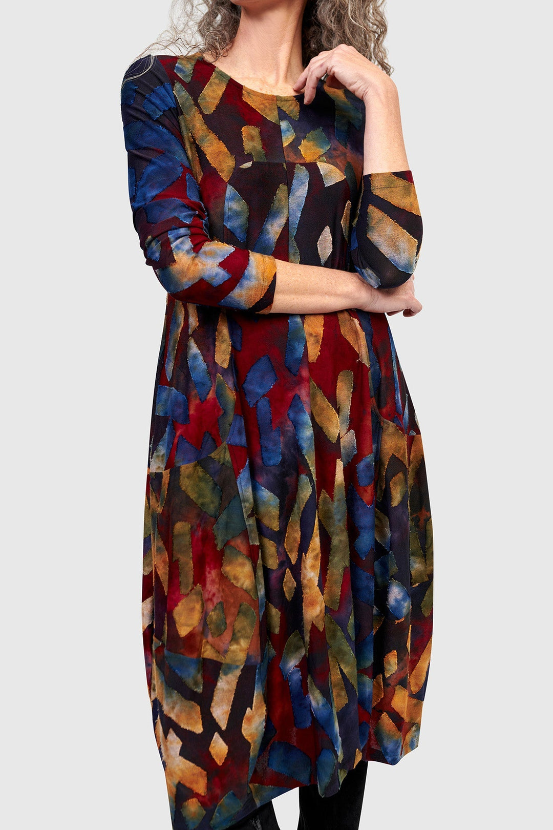 Dayglow Crew Cocoon Dress, Abstract