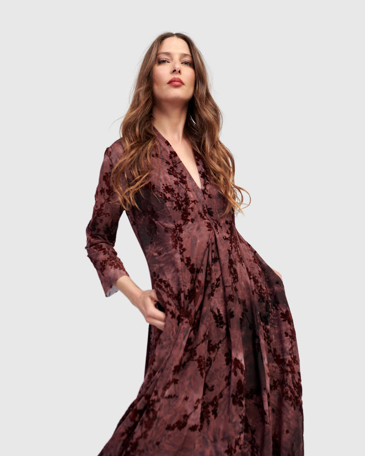 Barbra Cocoon Dress Wine