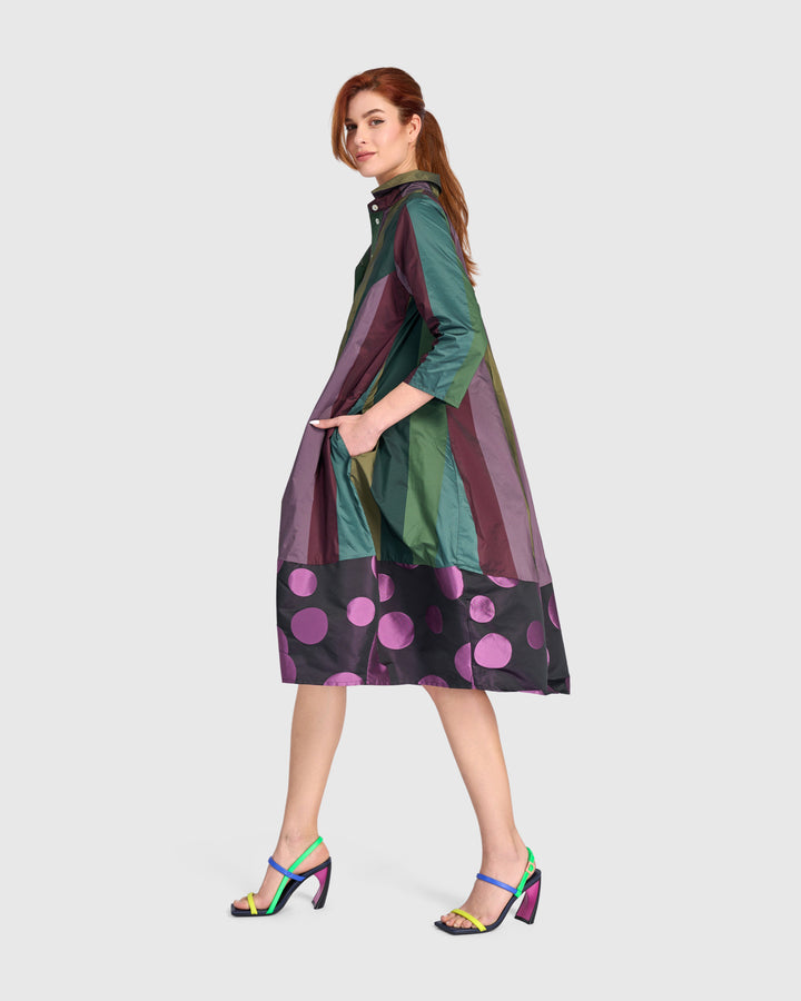 Taffeta Stripe Shirtdress Mix