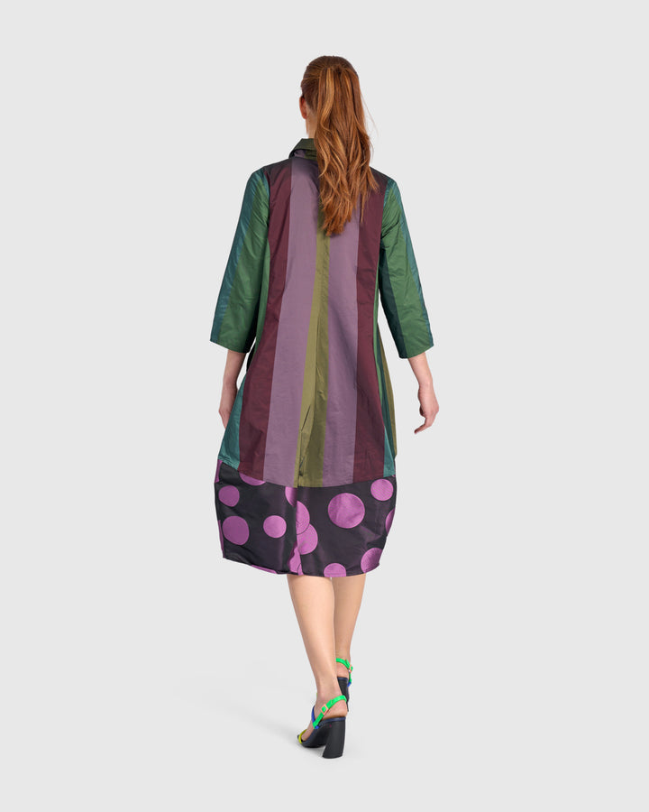 Taffeta Stripe Shirtdress Mix