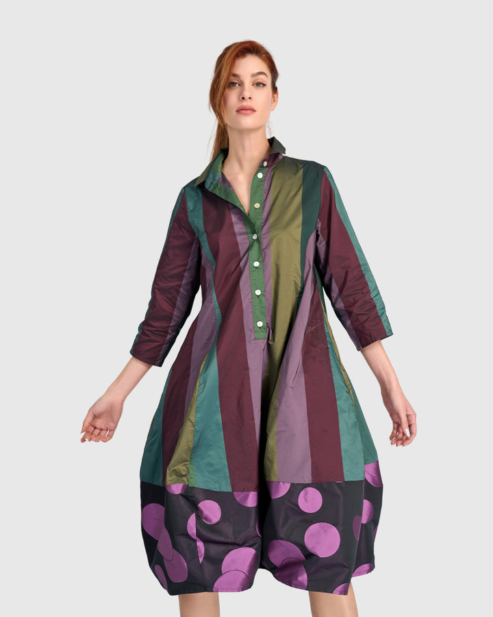 Taffeta Stripe Shirtdress Mix