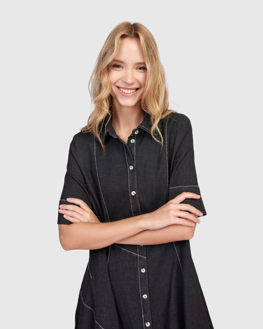 Barbie Wonderful Shirt Dress Black Denim
