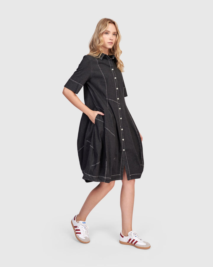 Barbie Wonderful Shirt Dress Black Denim