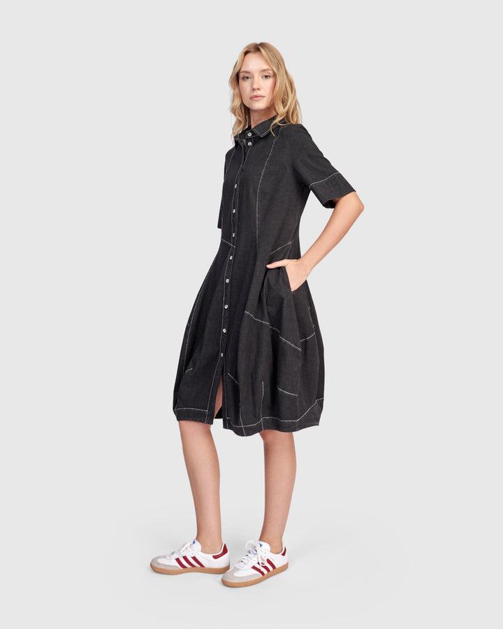 Barbie Wonderful Shirt Dress Black Denim
