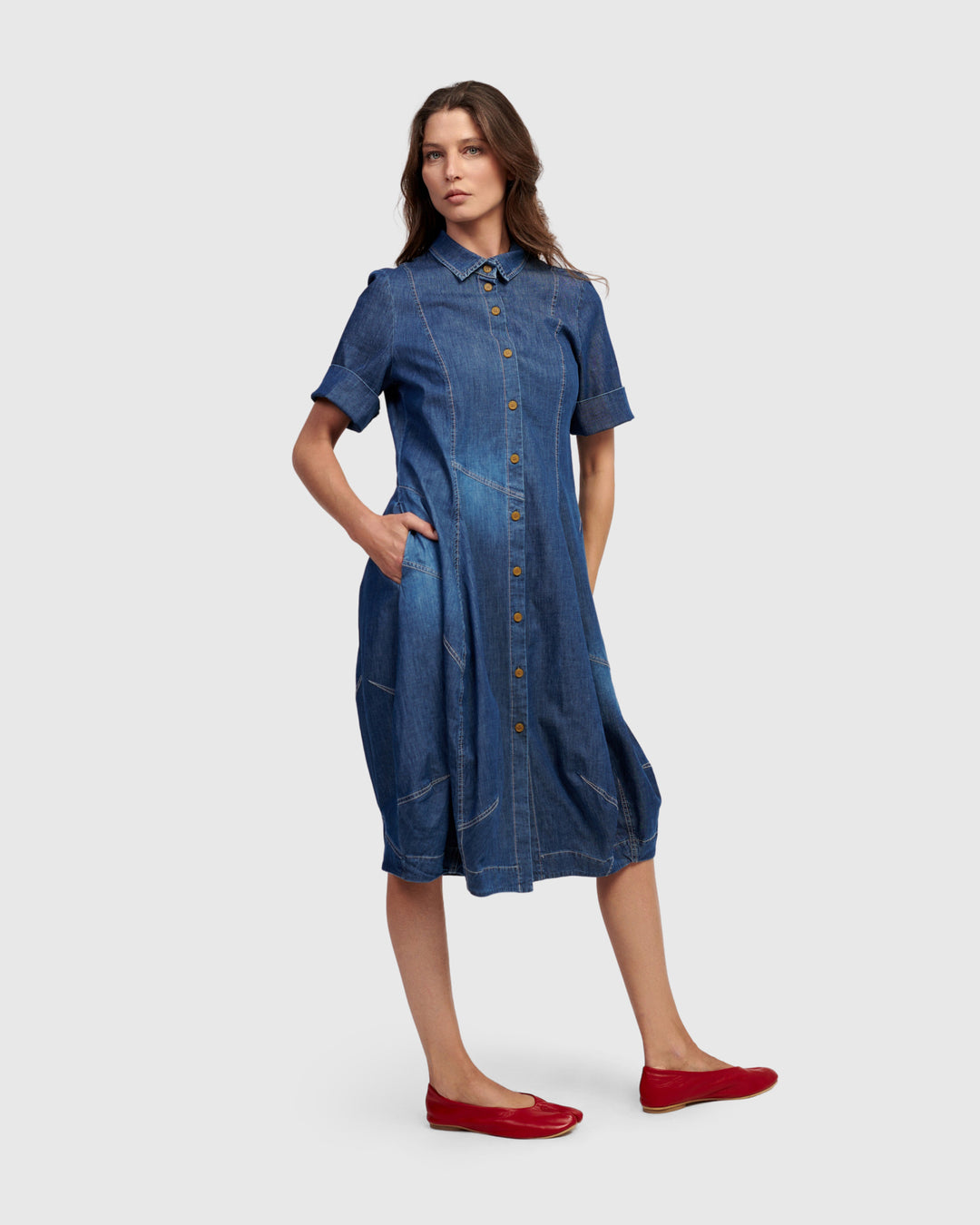 Short Sleeve Cocoon Dress