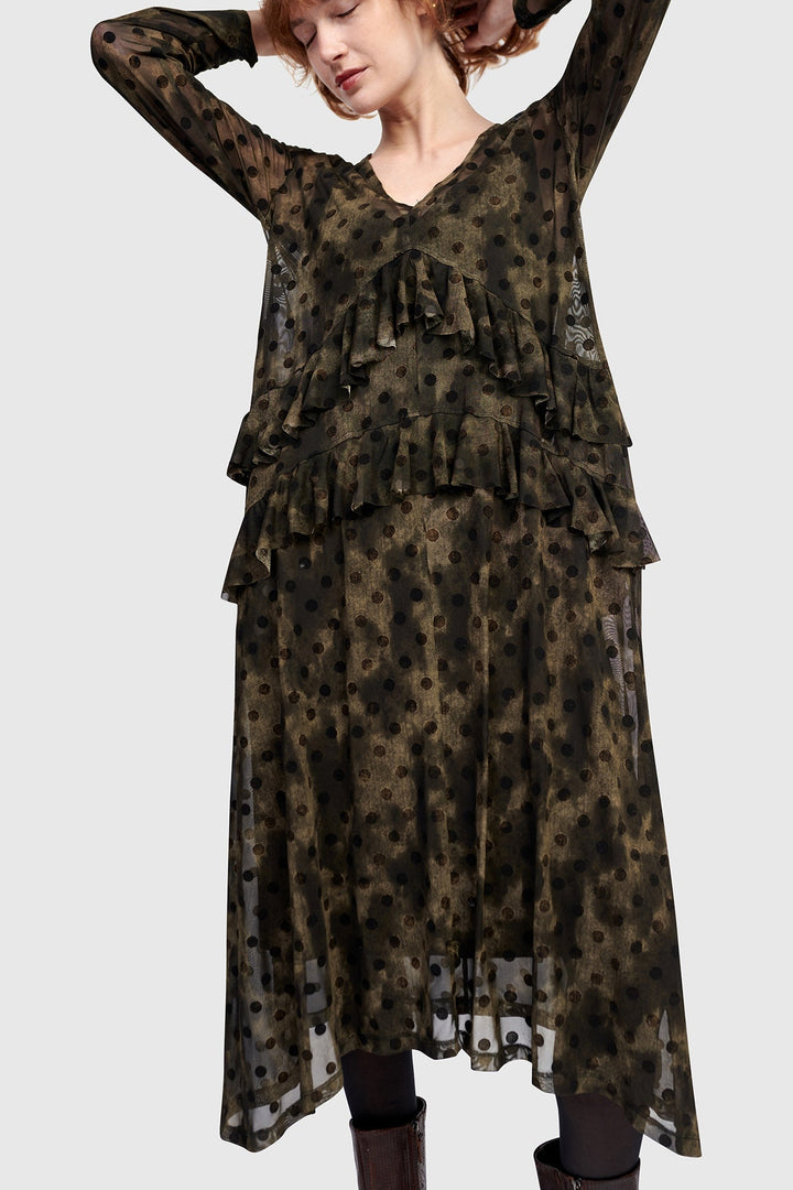 Urban Sprig Mesh Dress, Antique