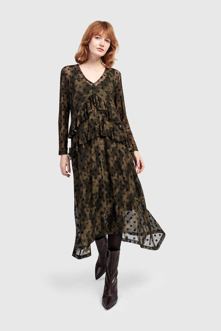 Urban Sprig Mesh Dress, Antique