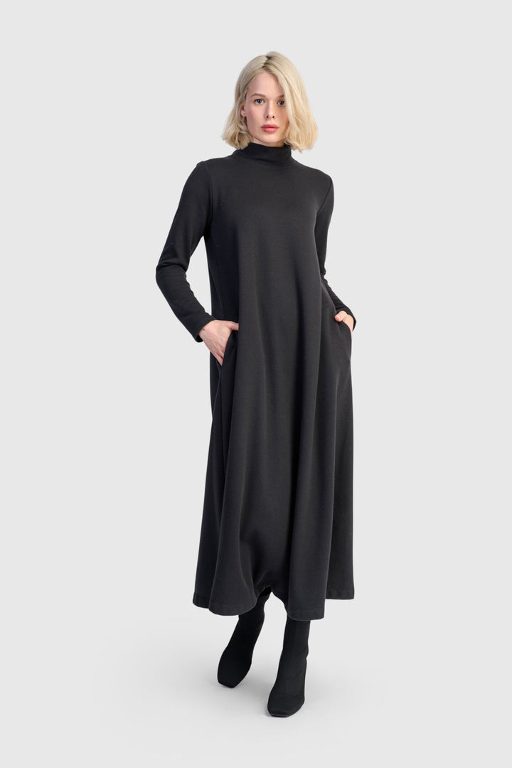 Urban Cloud A-line Dress, Black