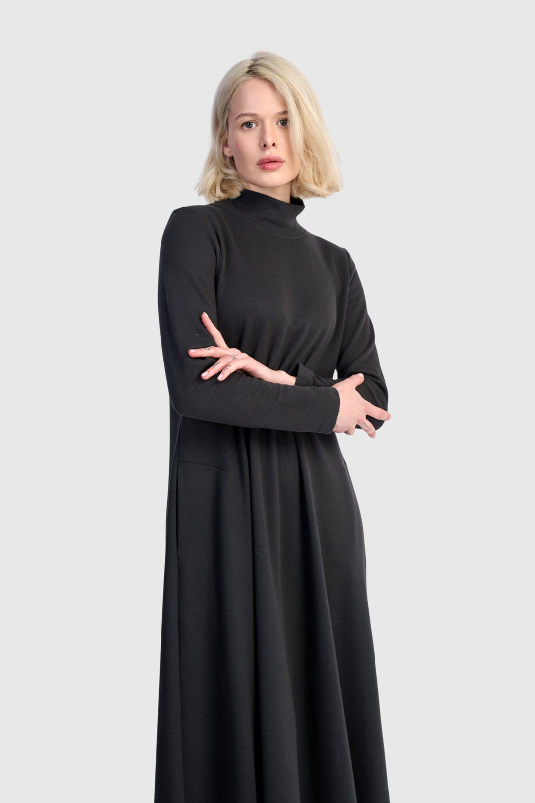 Urban Cloud A-line Dress, Black