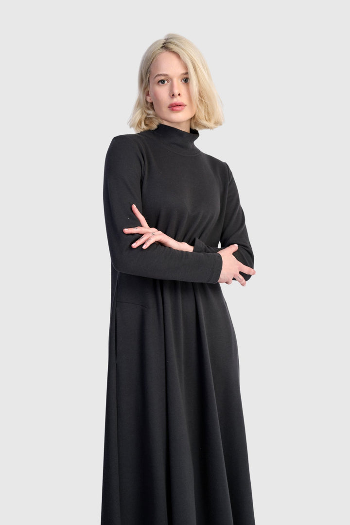 Urban Cloud A-line Dress, Black