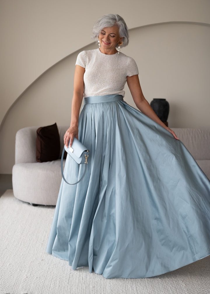 PEARL ENCRUSTED SHORT SLEEVE TEE - IVORY