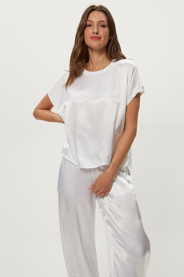 Flow Satin Tee White