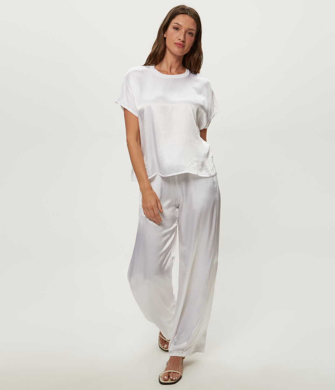 Flow Satin Tee White