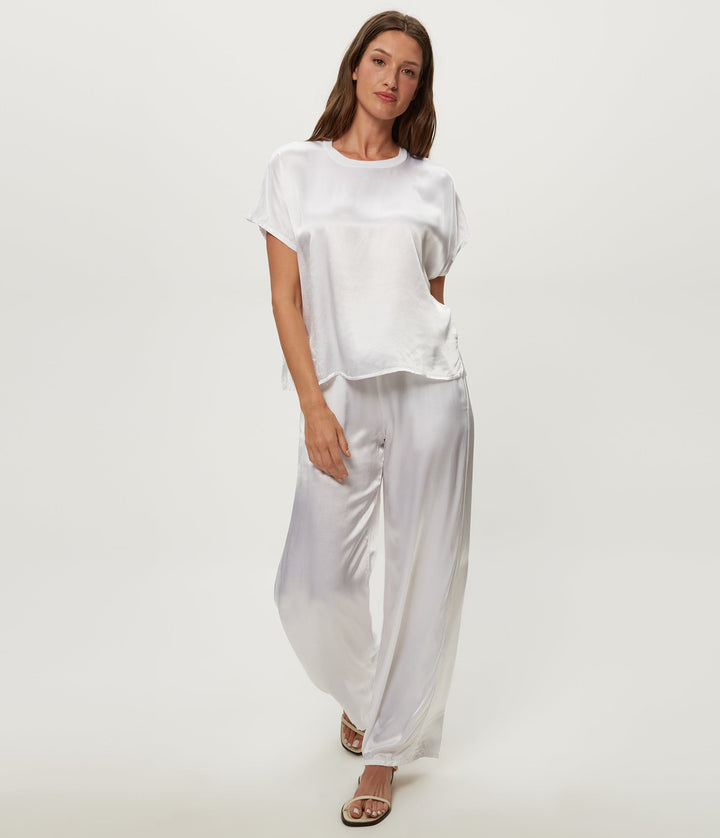 Flow Satin Tee White