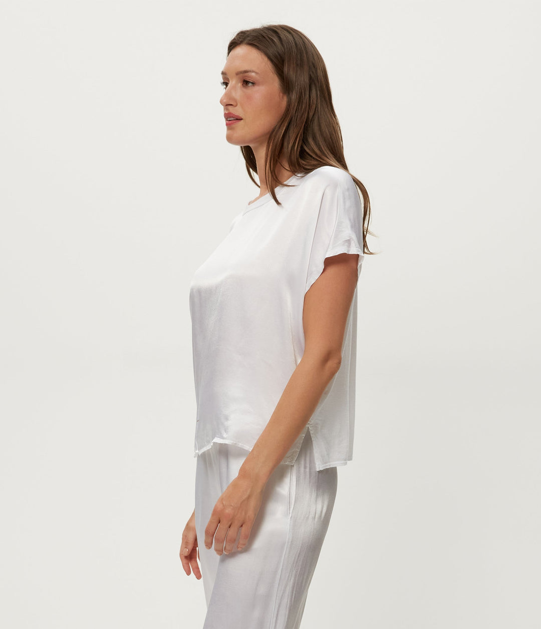 Flow Satin Tee White