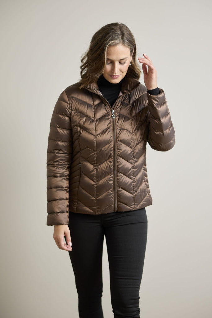 Daisy Zig Zag Puffer Copper-COATS-JUNGE-Just Perfect Collection