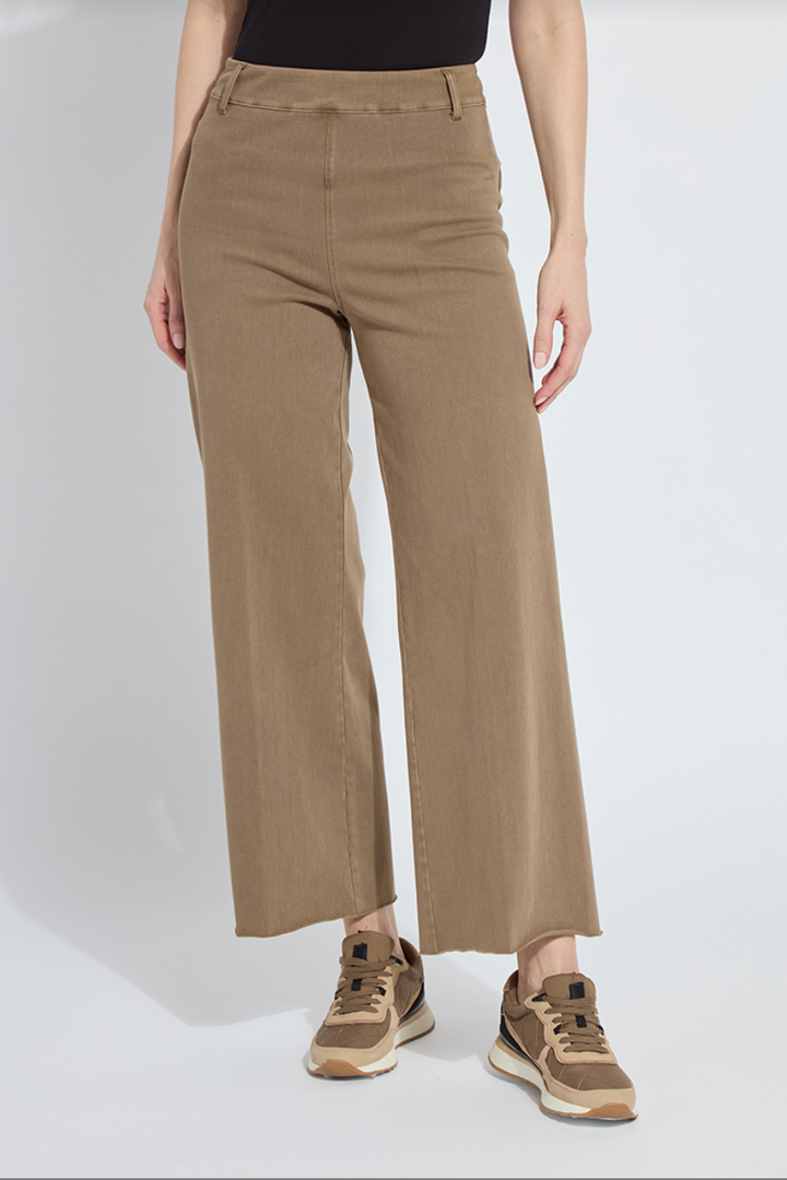 Erin Denim Wide Leg Smoked Olive