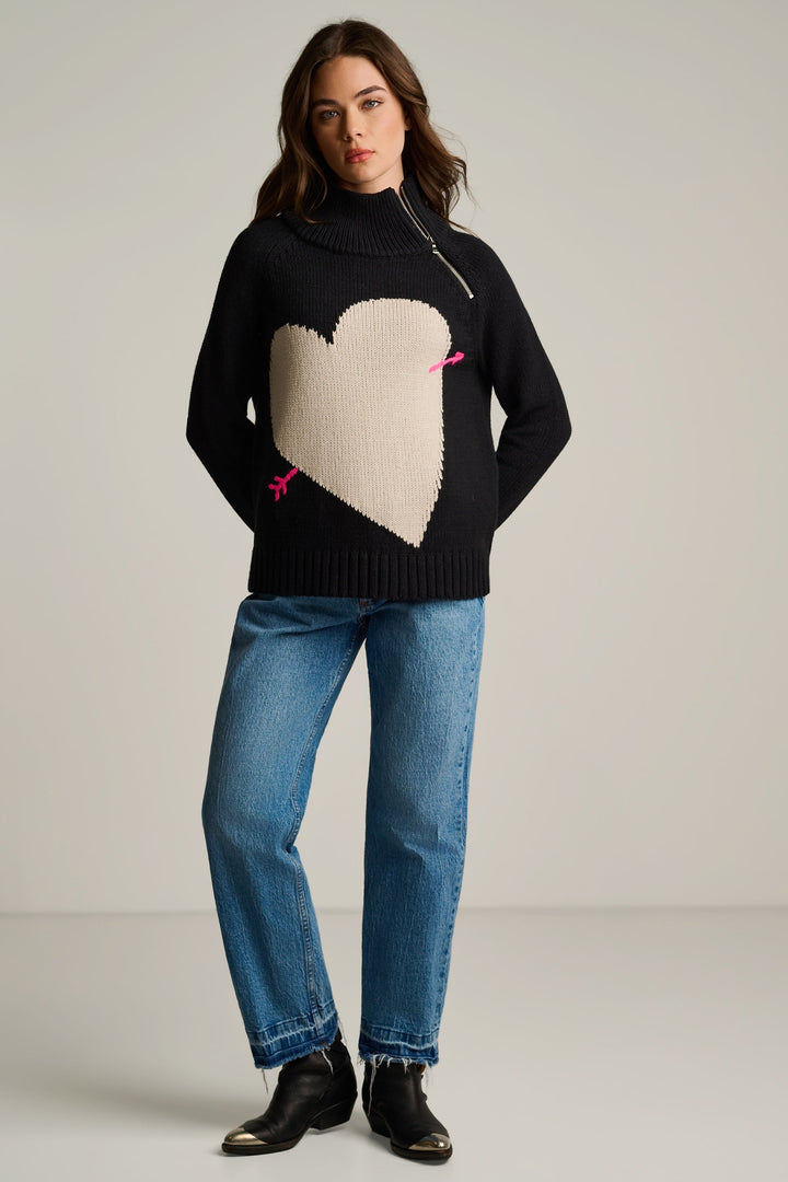 Take Aim Heart Sweater Black