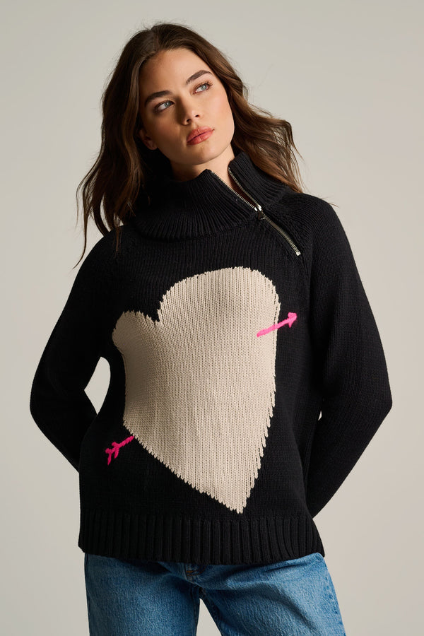 Take Aim Heart Sweater Black