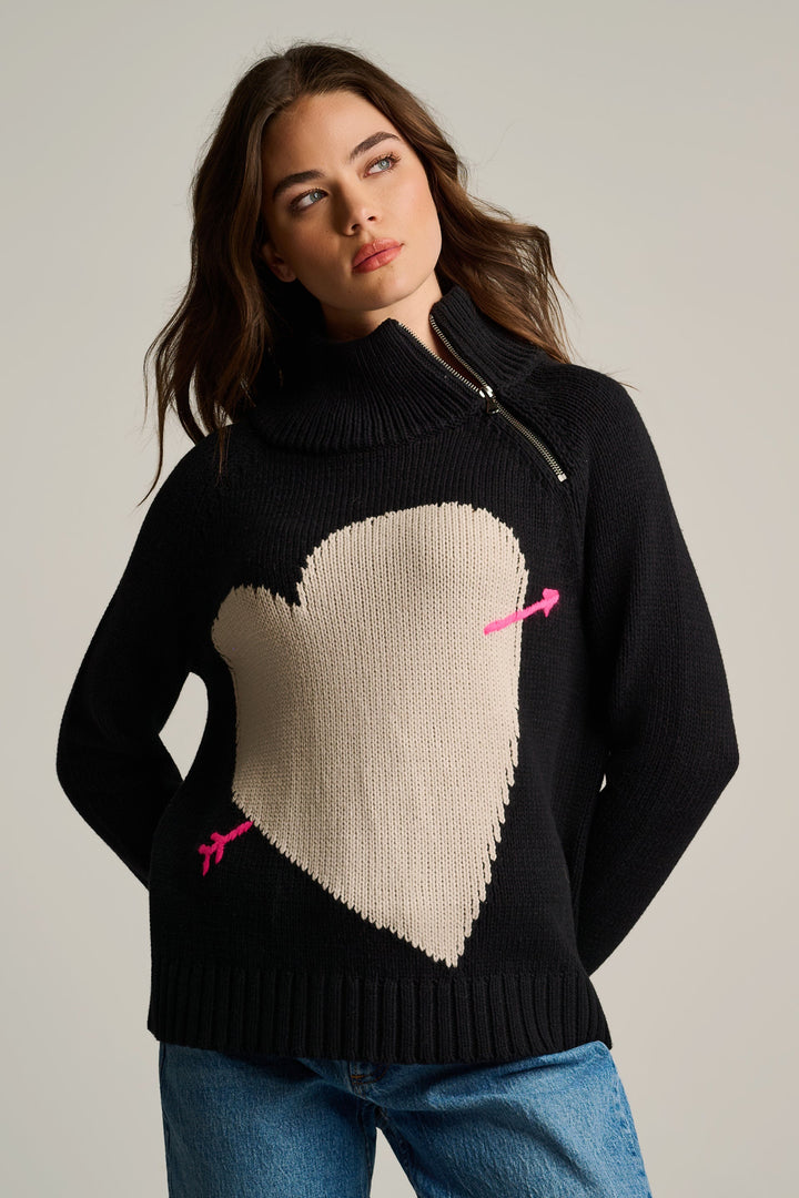 Take Aim Heart Sweater Black