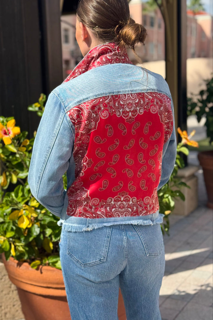 The Light Denim Jacket / Western Paisley Red