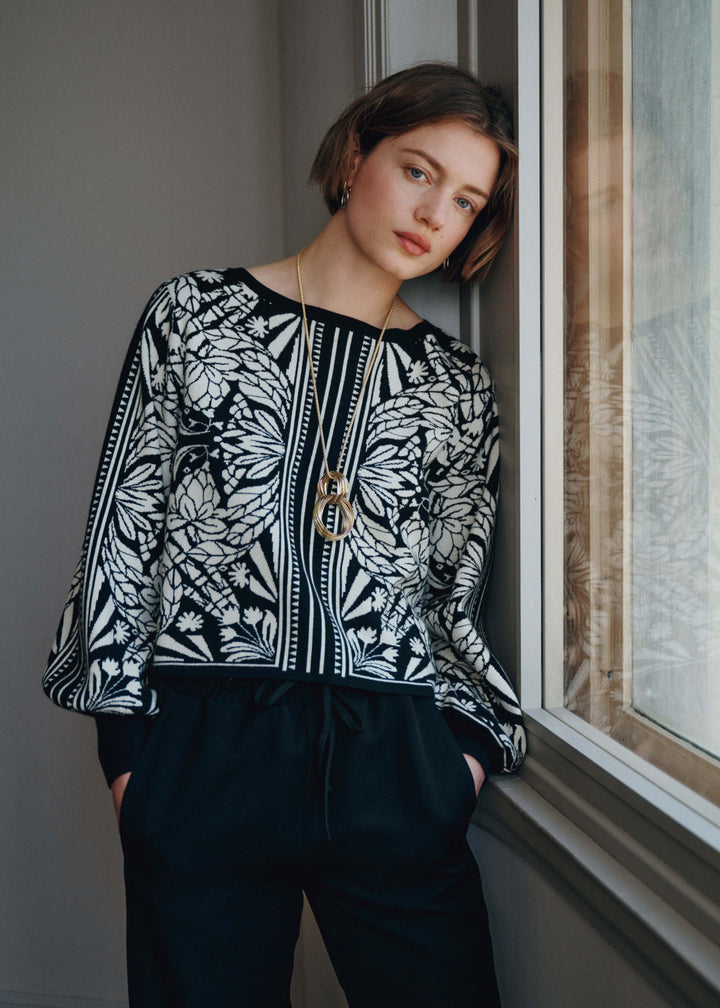 Gambia Lace Jacquard Sweater Black
