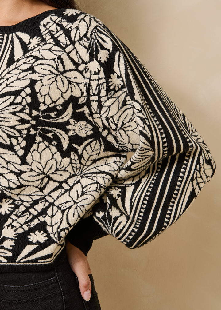 Gambia Lace Jacquard Sweater Black