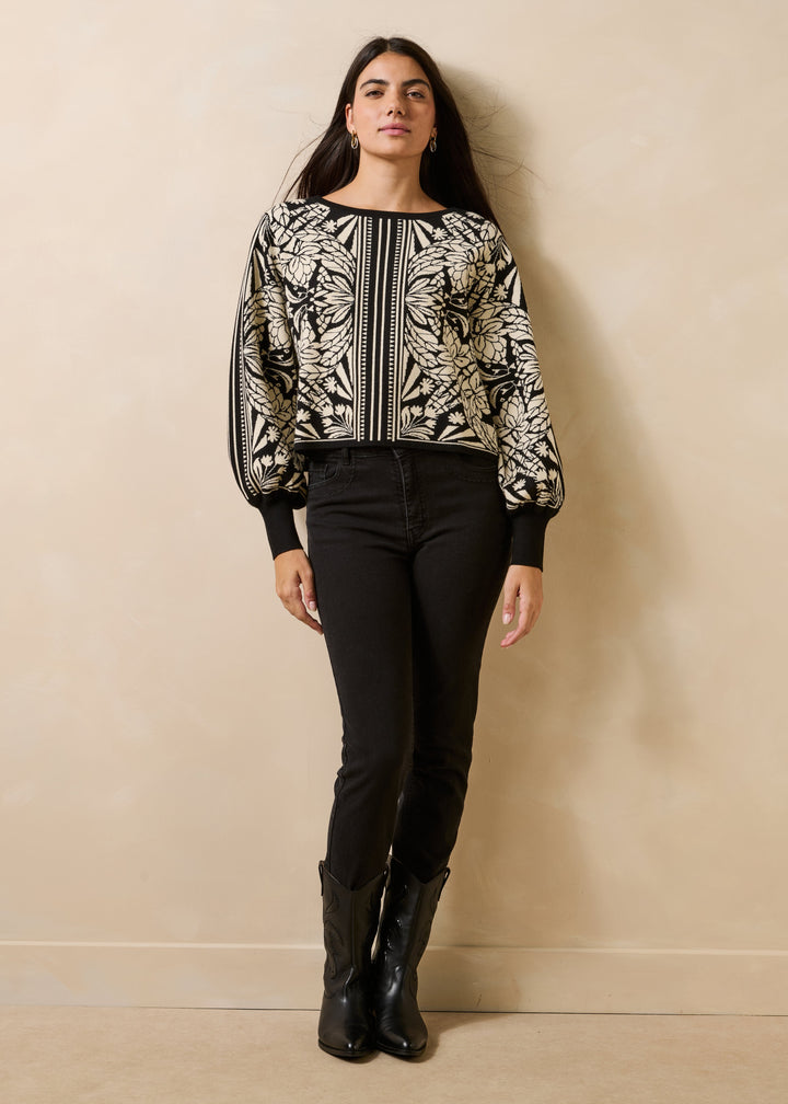 Gambia Lace Jacquard Sweater Black