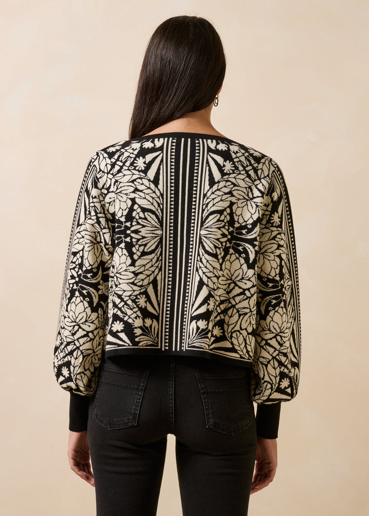 Gambia Lace Jacquard Sweater Black