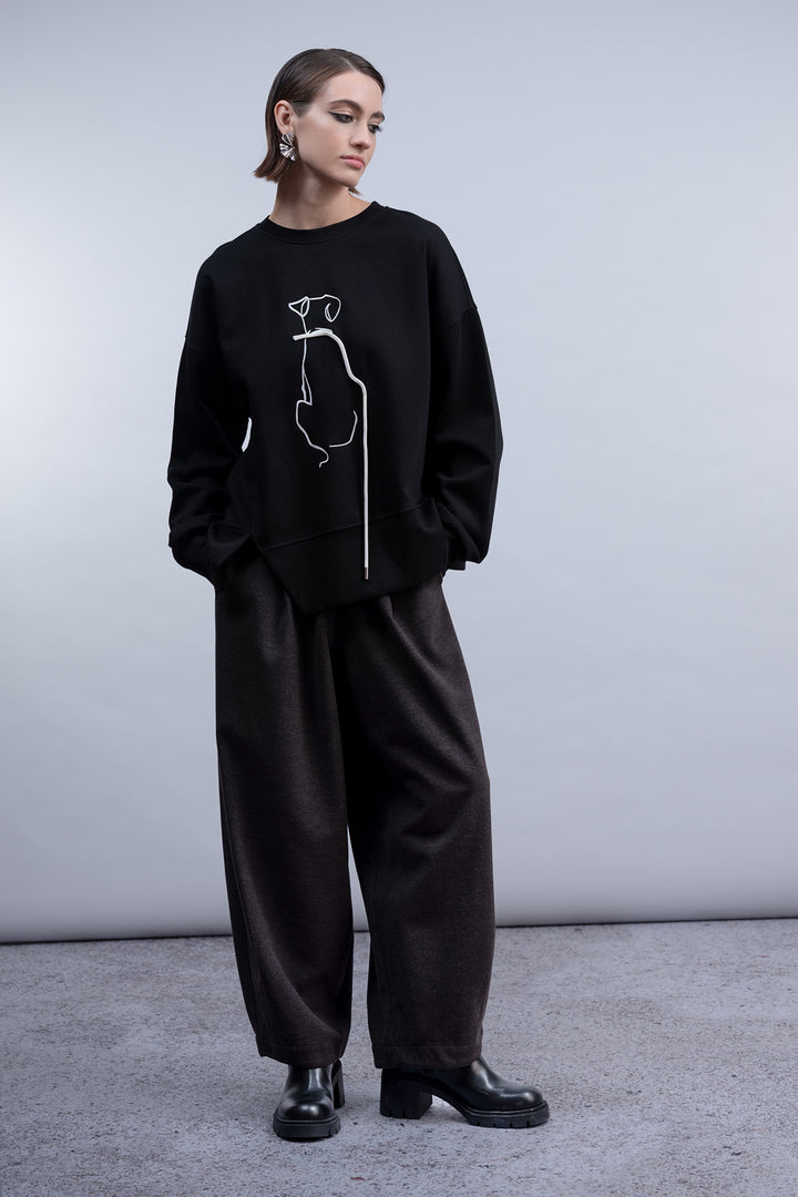 Dog Outline Top Black
