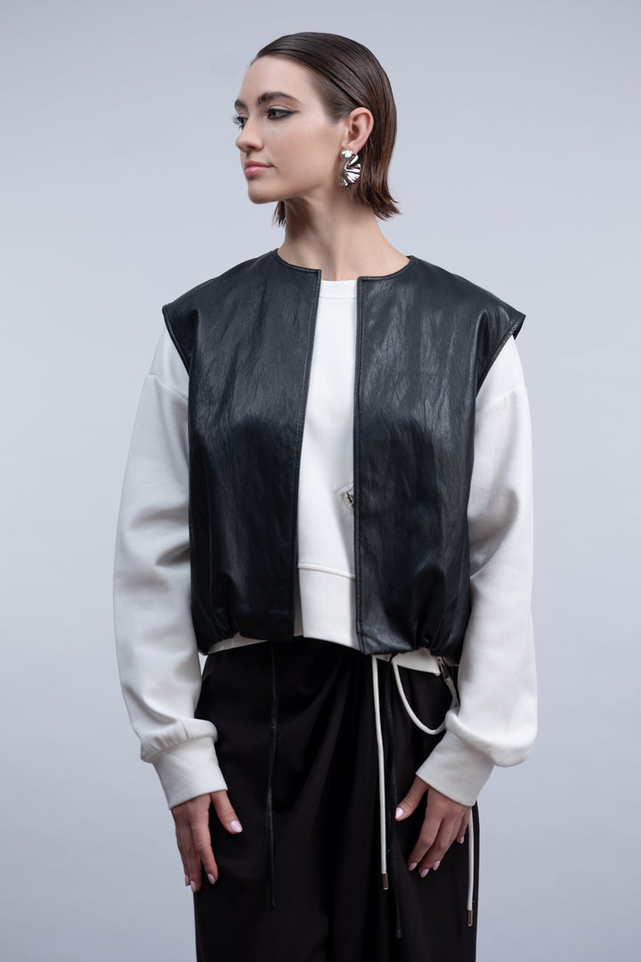 Vegan Leather Vest Black