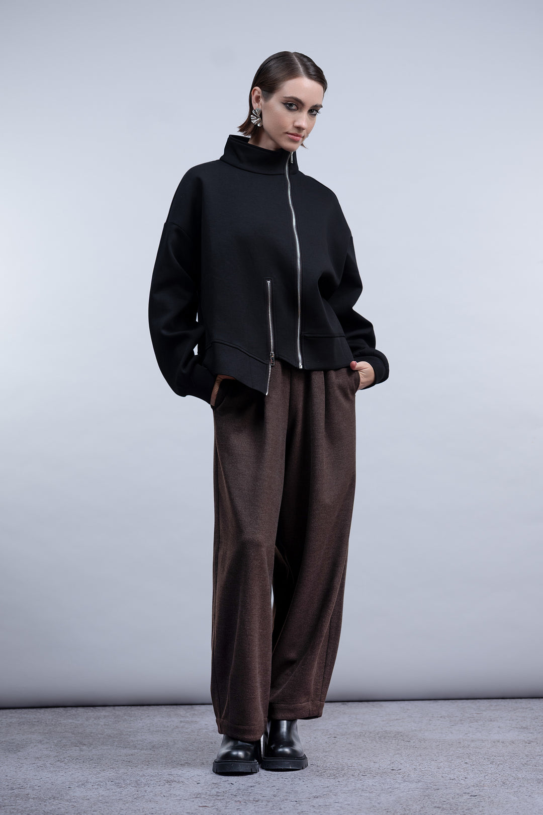 Zip Hem Jacket Black