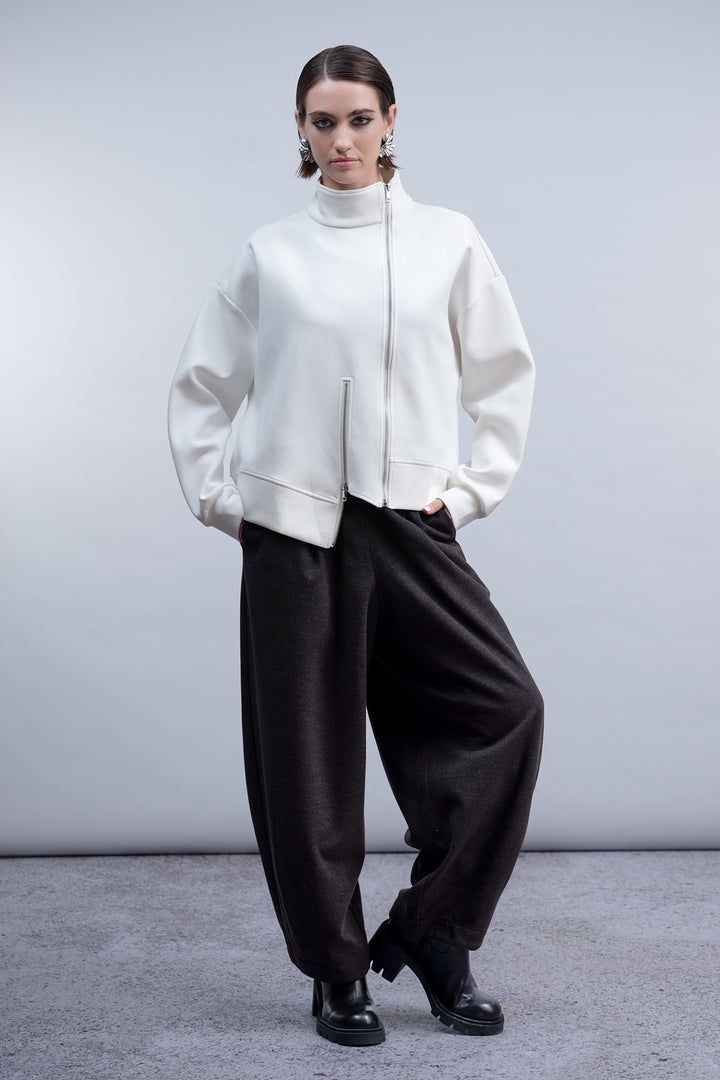 Zip Hem Jacket Ivory