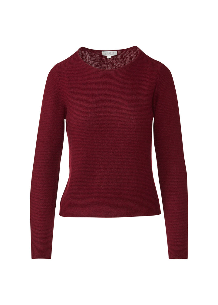 Textured Crew Sweater Cordovan