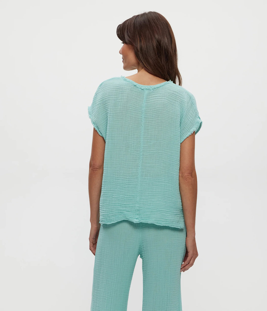 Draya V Neck Gauze Top Serene