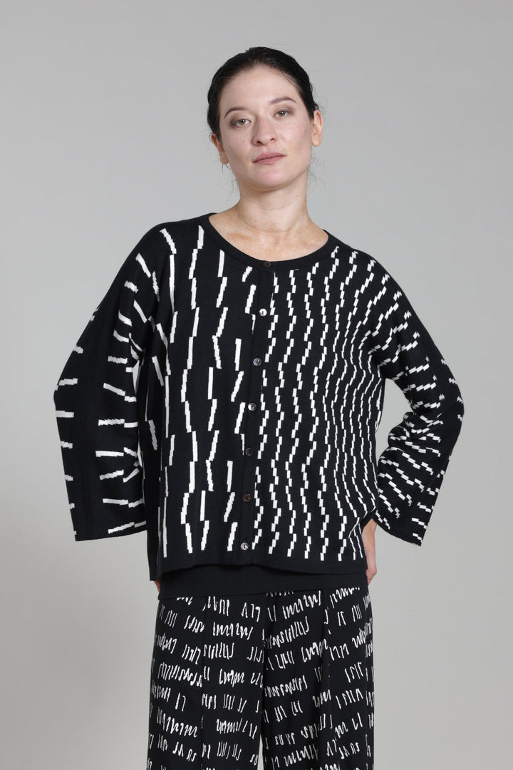 Enya Reversible Cardigan Black Ivory