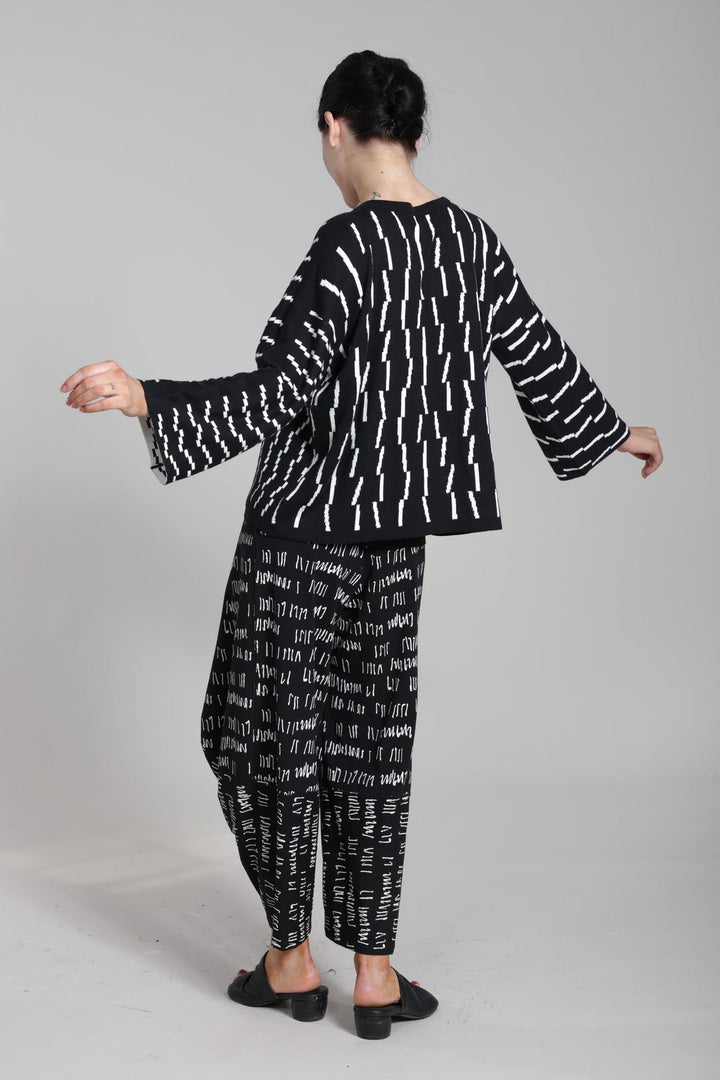 Enya Reversible Cardigan Black Ivory