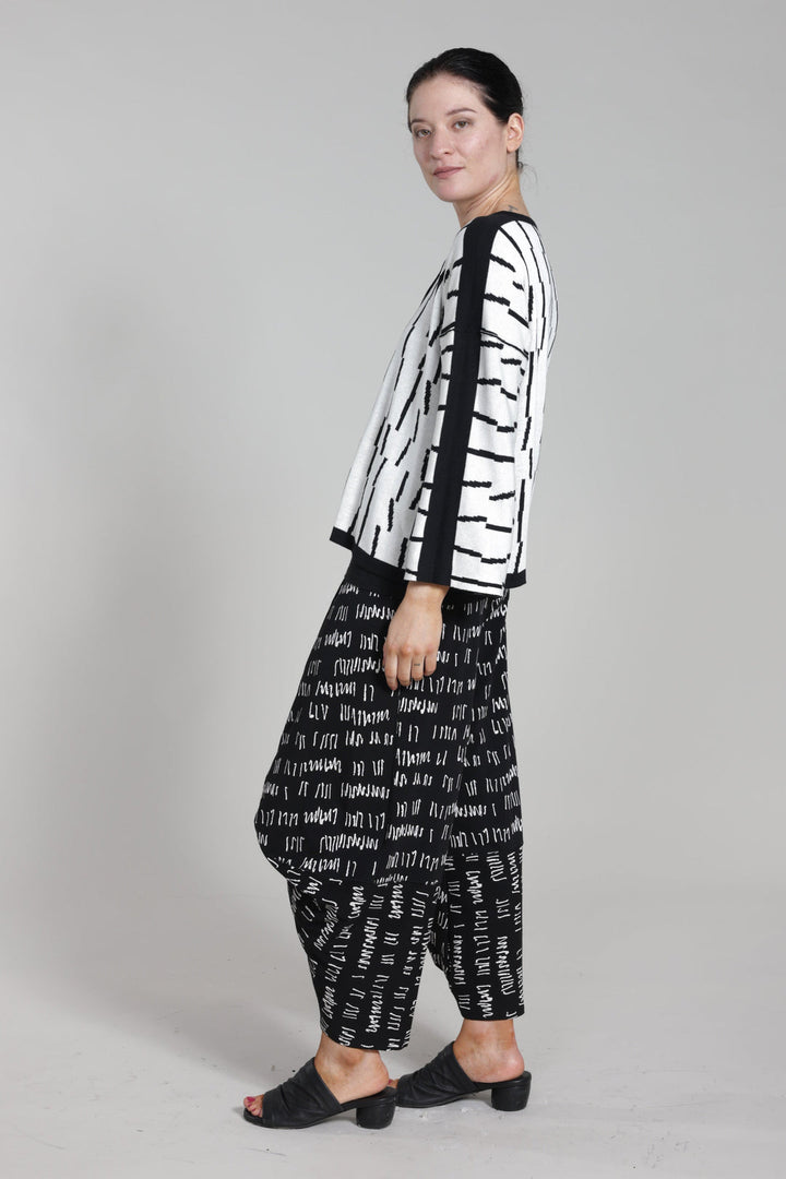 Enya Reversible Cardigan Black Ivory