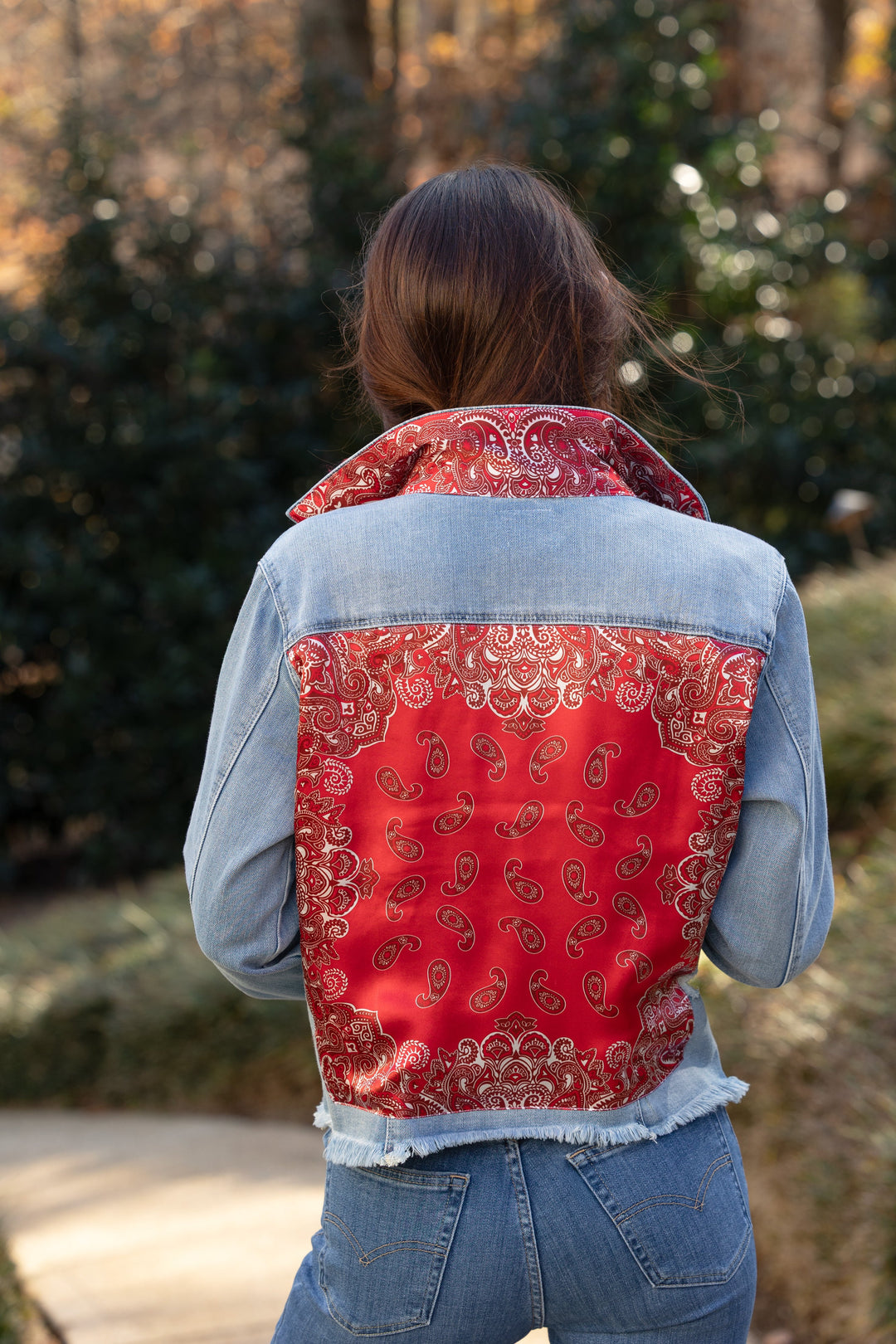 The Light Denim Jacket / Western Paisley Red