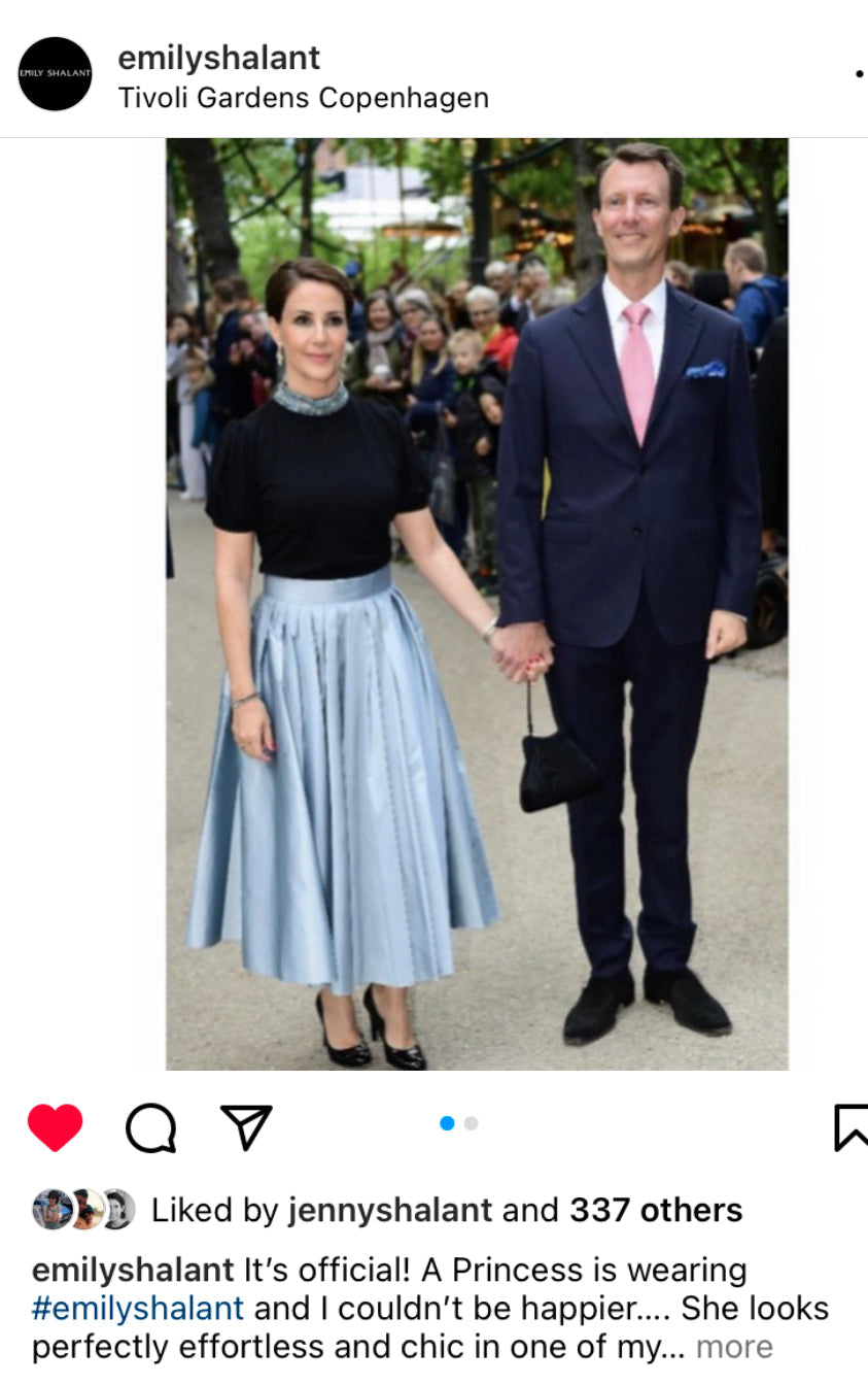 SOFT TAFFETA TEA LENGTH SKIRT ROYAL