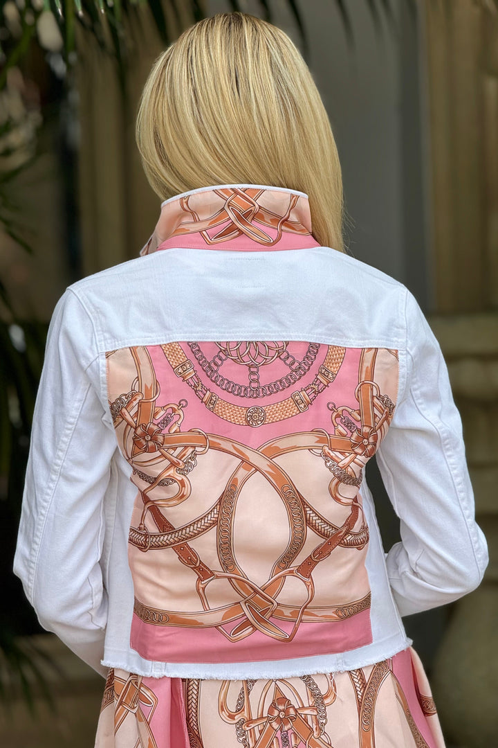 The White Denim Jacket / Pink Stirrup
