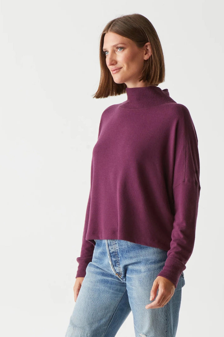 Frida Mock Neck Top Ruby