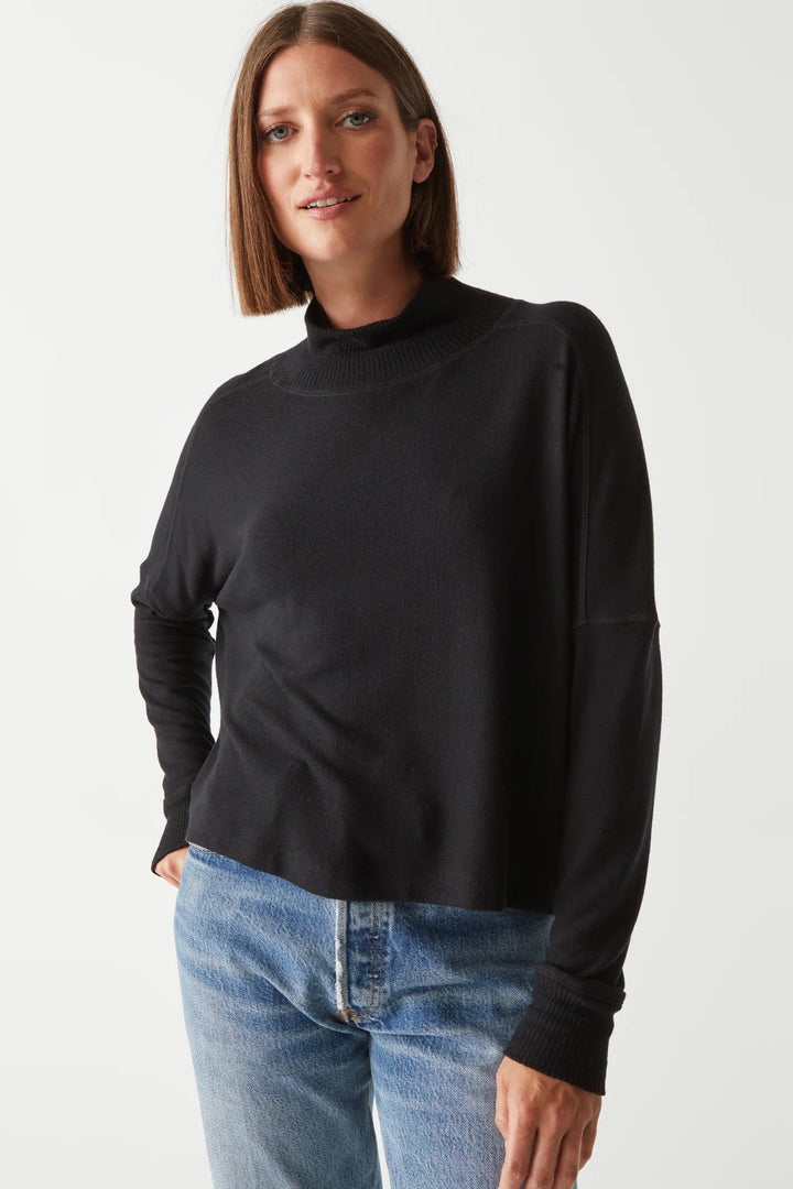 Frida Mock Neck Top Black