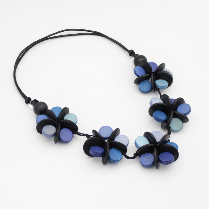 Blue Cascading Blooms Necklace