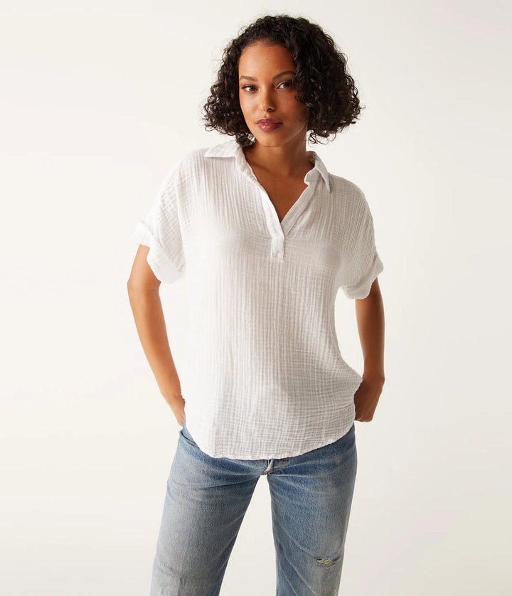 Gigi Popover Gauze Top White
