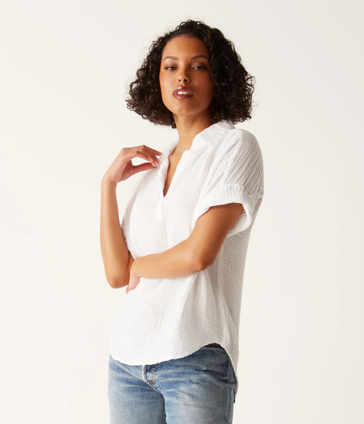 Gigi Popover Gauze Top White