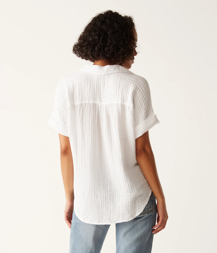 Gigi Popover Gauze Top White
