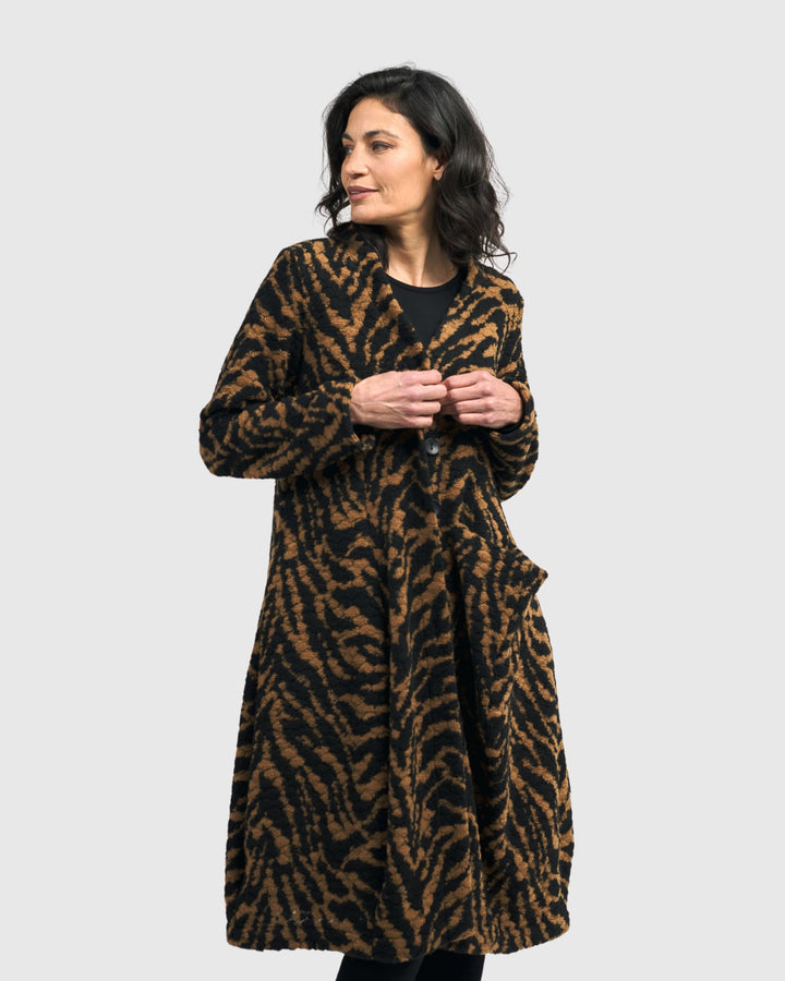 Penny Cocoon Coat, Tiger